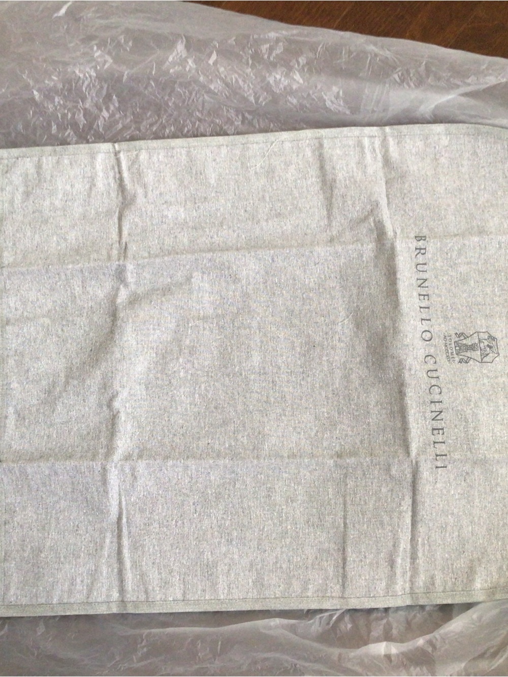 Brunello Cucinelli Gray Logo Dust Bag